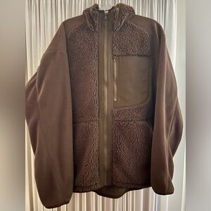 UNIQLO x WHITE MOUNTAINEERING Fleece Jacket Zip Hoodie Brown Size L